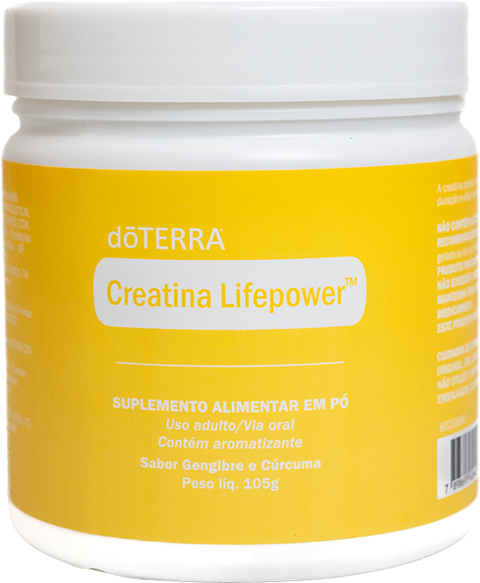 suplemento dōTERRA Creatina Lifepower 105g com aromas de gengibre e c&uacute;rcuma